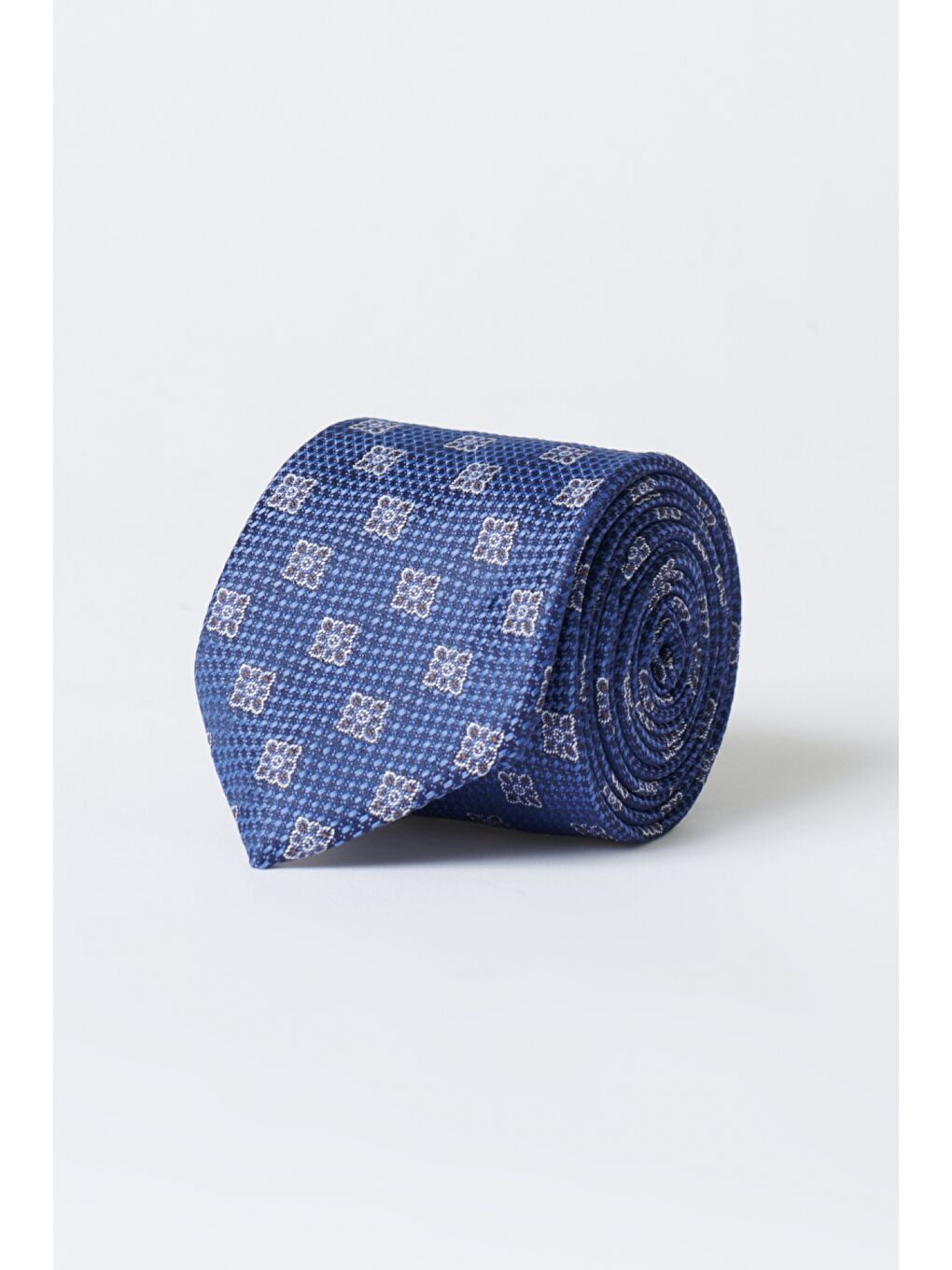 Erkek Mavi-Gri Desenli Mavi-Gri Klasik Kravat