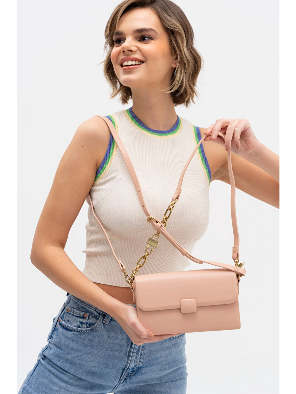 Pembe Kadın El Ve Omuz Çantası BYN1103-1