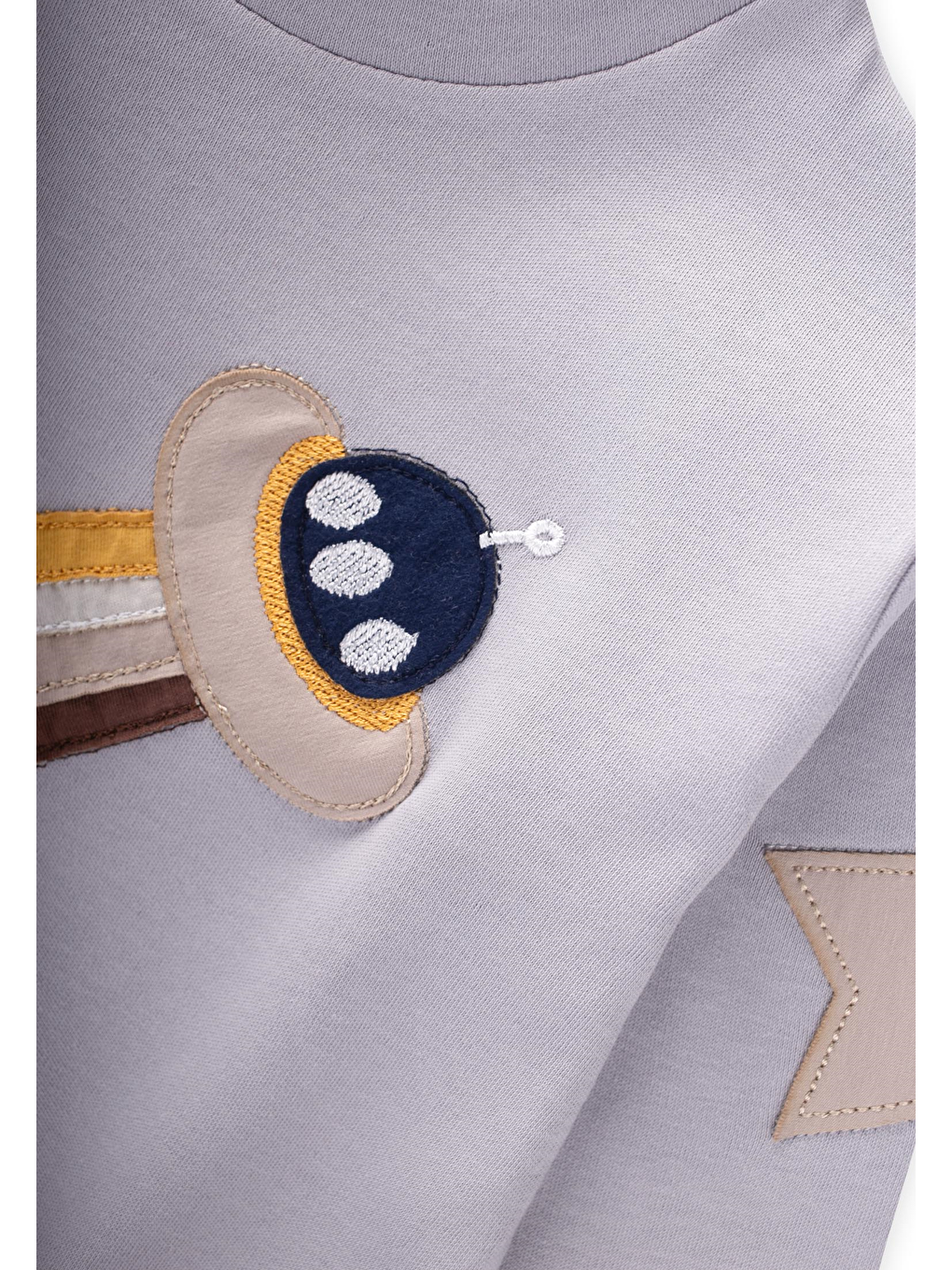 Uzay Aracı Aplikeli Pijama Takım 2-8 Yaş Gri-2