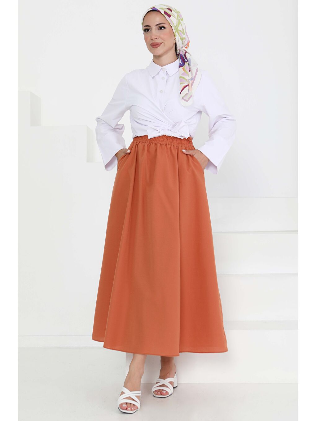 Kahverengi Cepli Keten Etek Kiremit - 27294