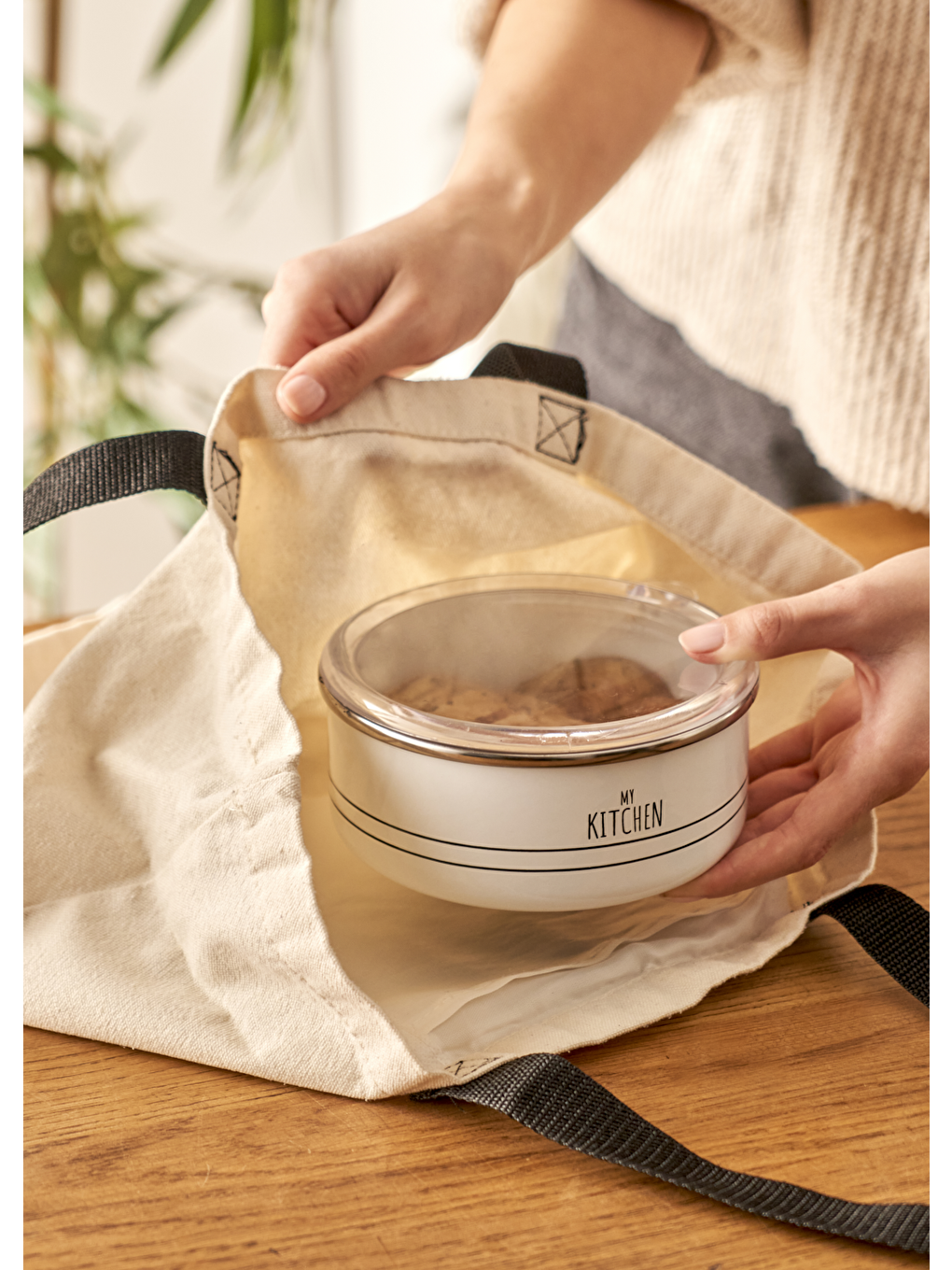 My Kitchen 3'lü Emaye Saklama Kabı Seti Beyaz-6