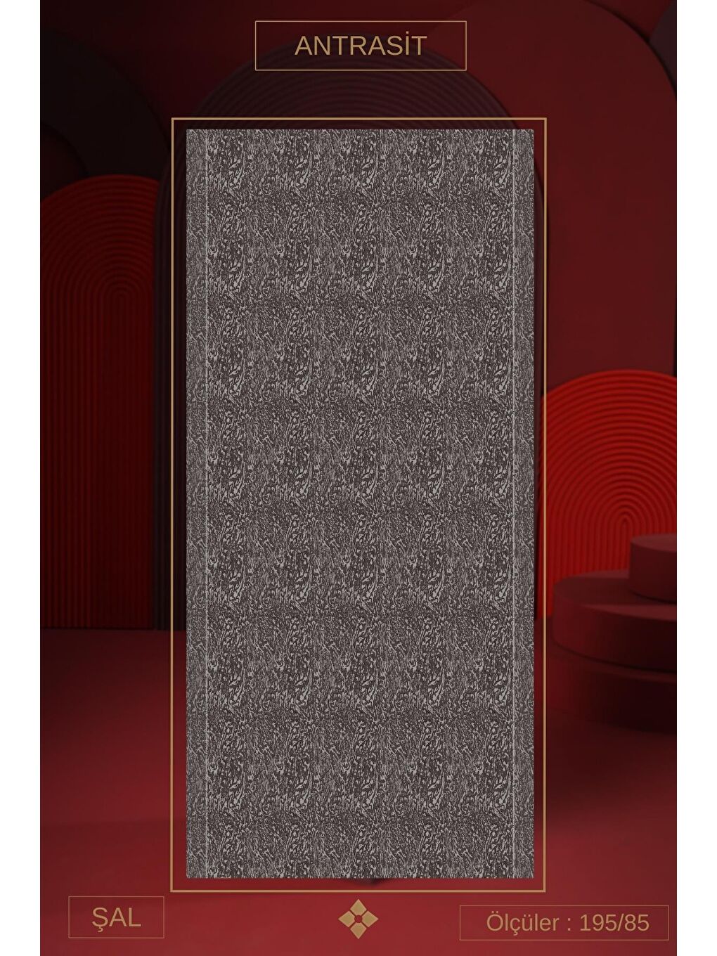 Antrasit Kadın Tyana Müslin Şal-1