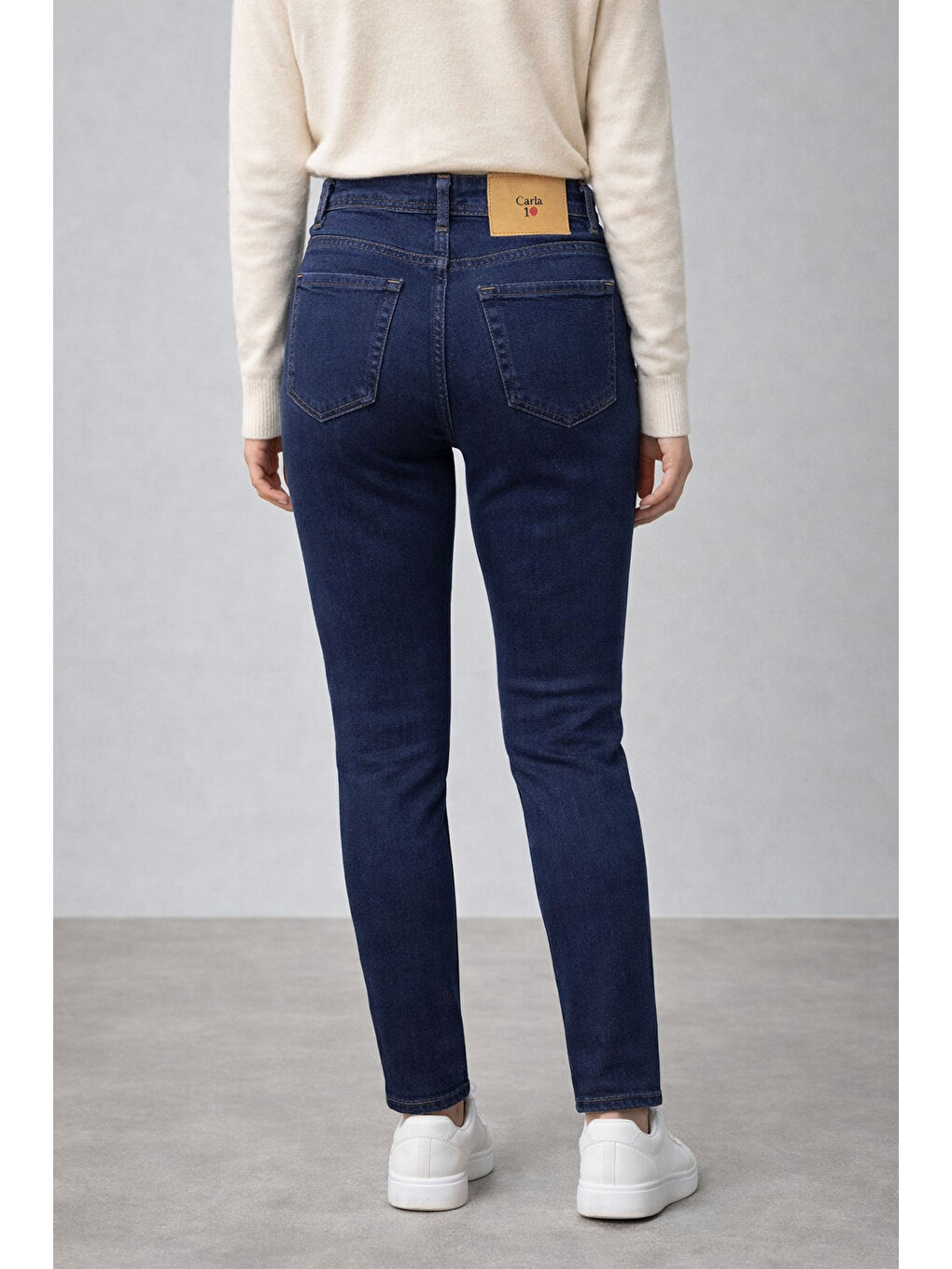 Lacivert Esnek Dar Paça Jean-1