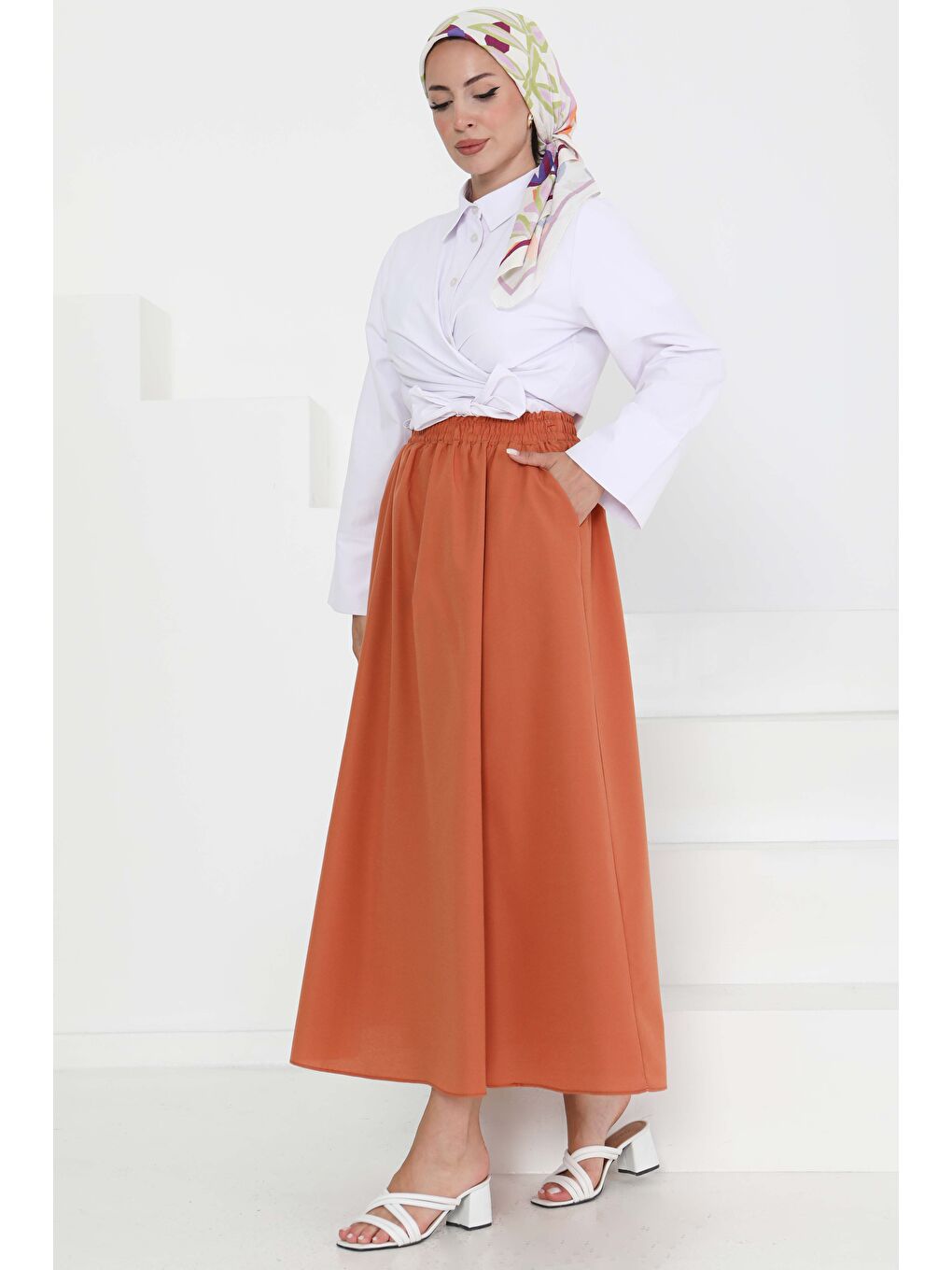 Kahverengi Cepli Keten Etek Kiremit - 27294-1