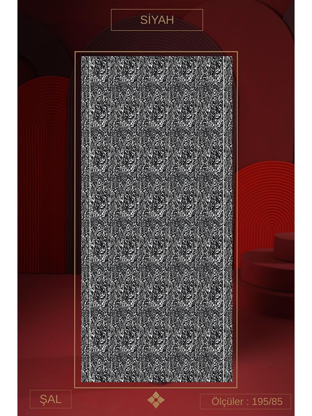 Siyah Kadın Tyana Müslin Şal-1