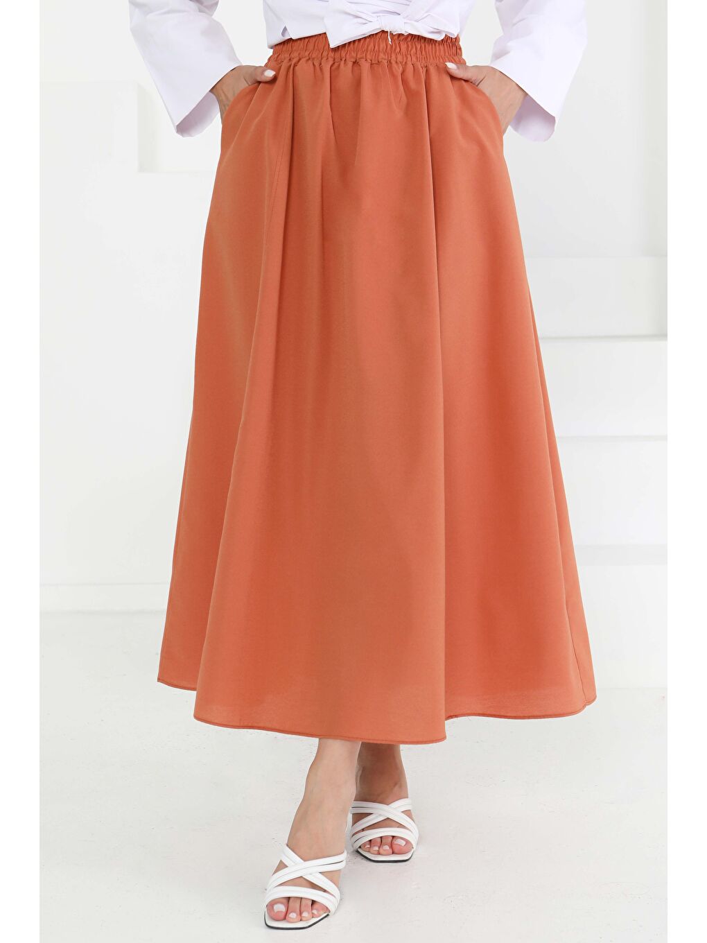 Kahverengi Cepli Keten Etek Kiremit - 27294-2