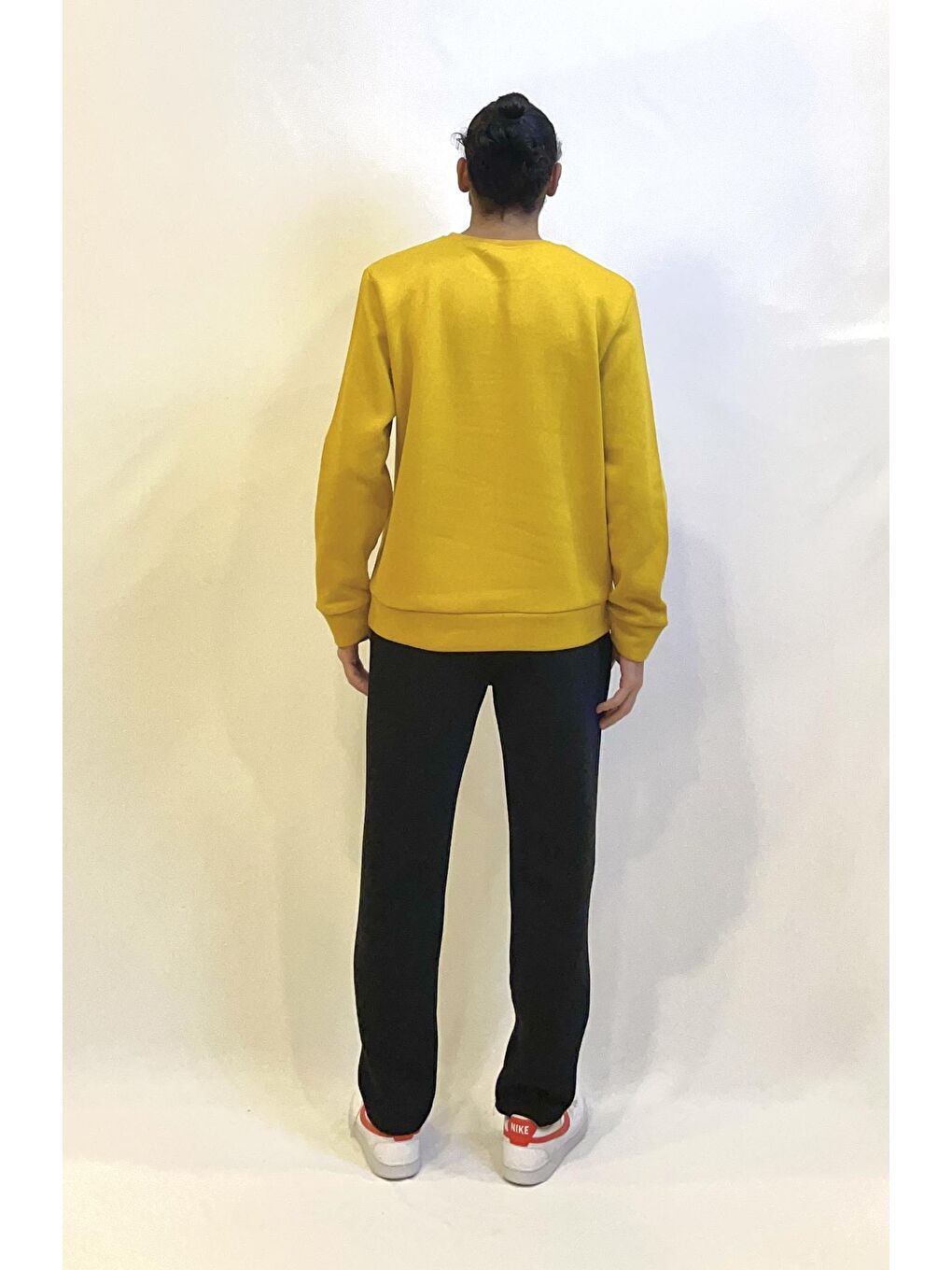 Sarı Erkek Bisiklet Yaka Regular Fit 3 İplik İçi Polarlı Kalın Sweatshirt SPR24SW36-1