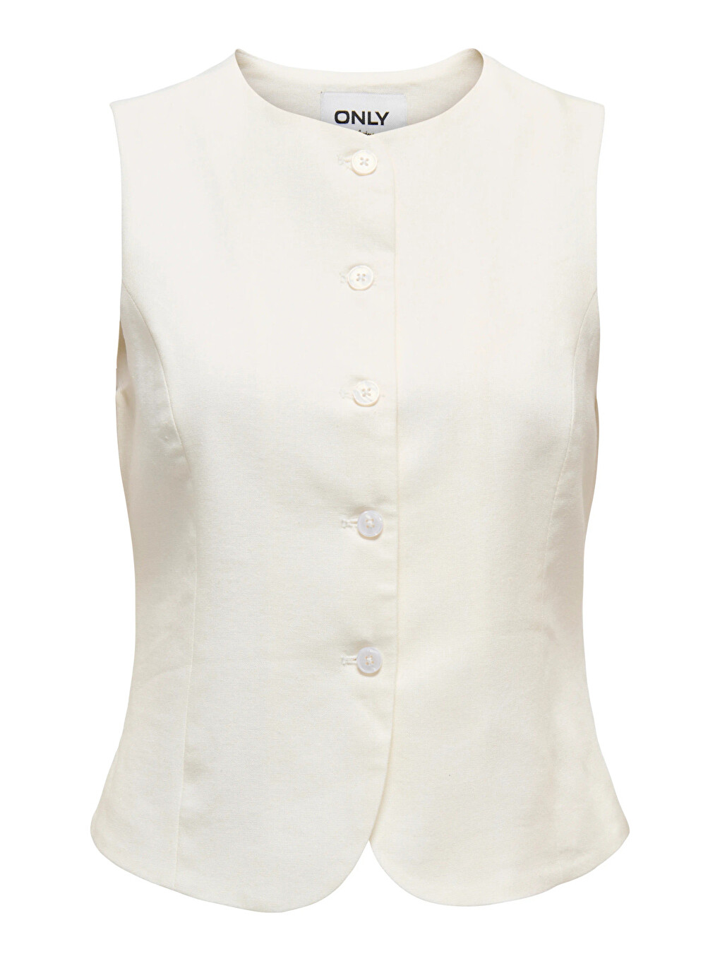 Ekru Onlgoa Regular Fit Bisiklet Yaka Düğmeli Yelek 15363724-4
