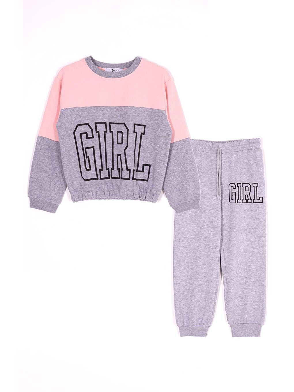 Pembe Bisiklet Yaka Kız Çocuk Eşofman Takım