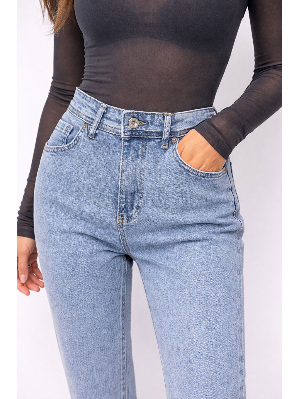 Açık Mavi Esnek Jean-1