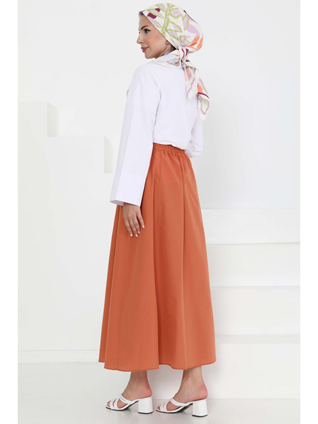 Kahverengi Cepli Keten Etek Kiremit - 27294-3