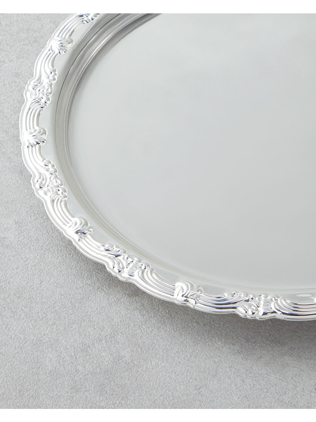 Gri Glint Metal Tepsi 20 cm Silver-2