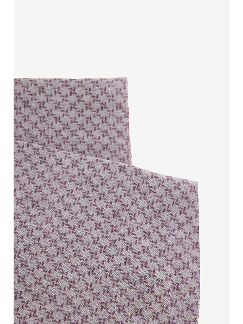 Erkek Bordo-Gri Desenli Standart Fit Atkı-1