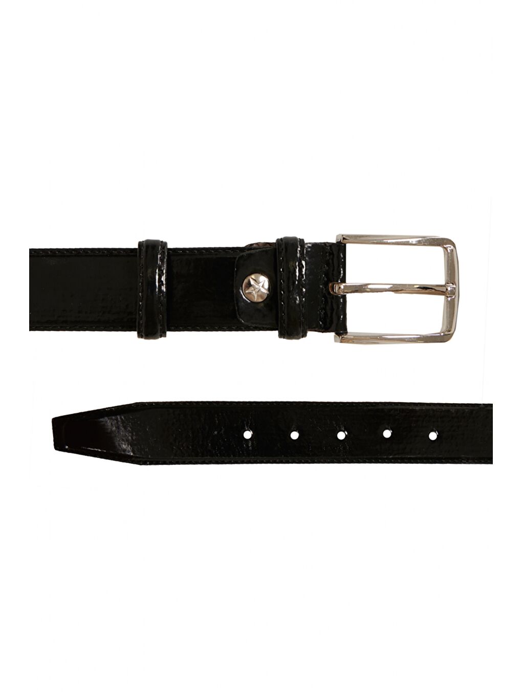 Erkek Siyah Klasik Düz Rugan Takım Elbise Kemeri-1