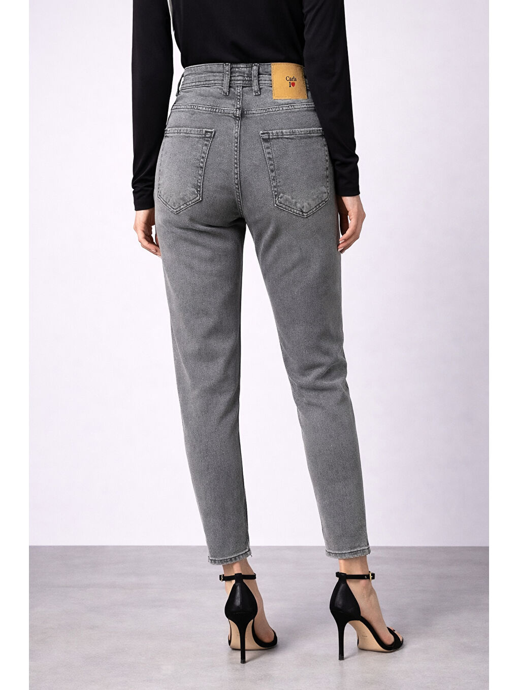 Gri Esnek Dar Paça Jean-1