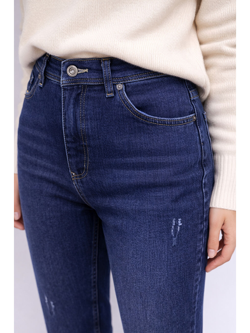 Koyu Lacivert Esnek Jean-2