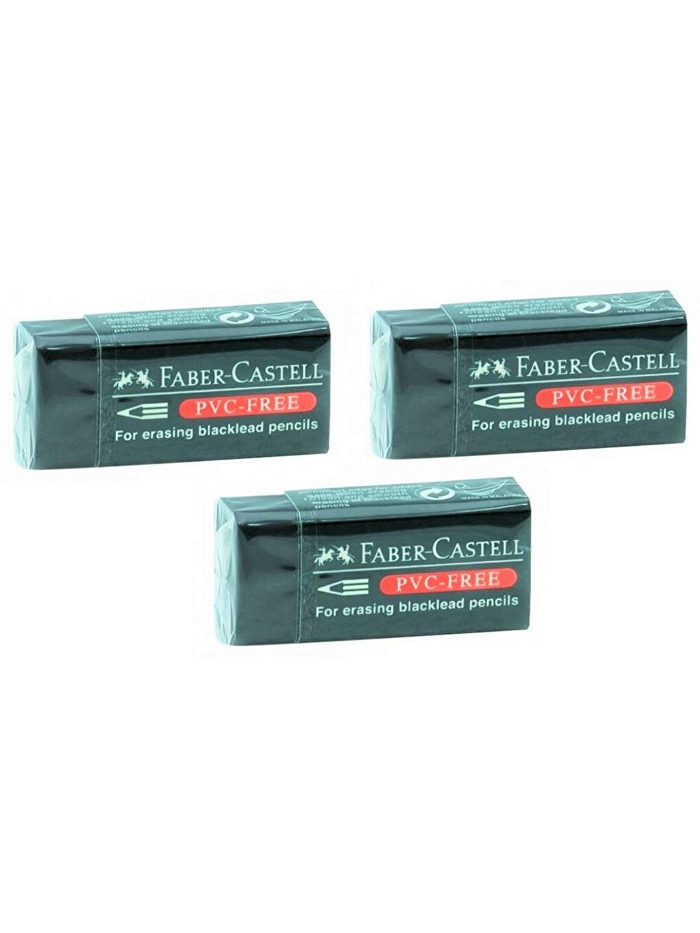 FABER CASTELL Küçük Boy Pvc Free SİYAH Silgi No:30 ( 3 Adet )