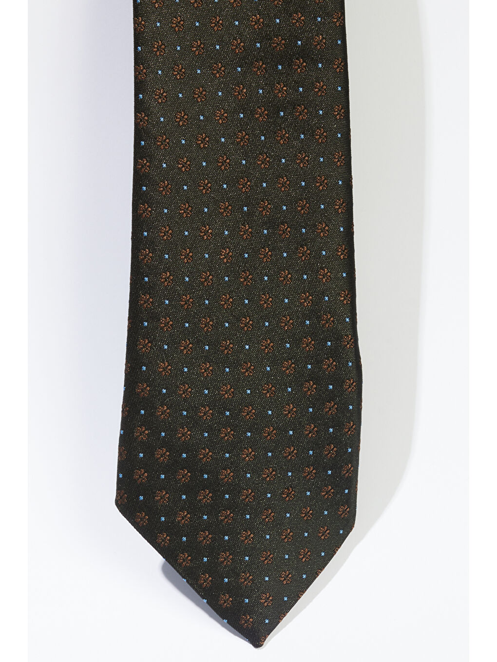 Erkek Lacivert-Kahverengi Desenli Kravat-1