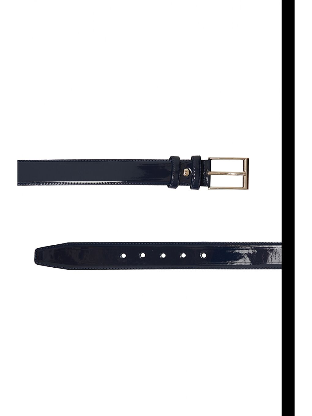 Erkek Lacivert Klasik Düz Rugan Takım Elbise Kemeri-1