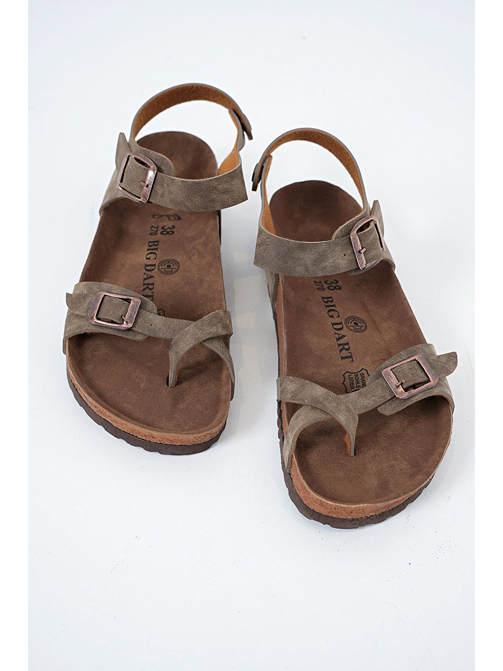 Bej Kadın Ortopedik Sandalet 010186 - Vizon-1