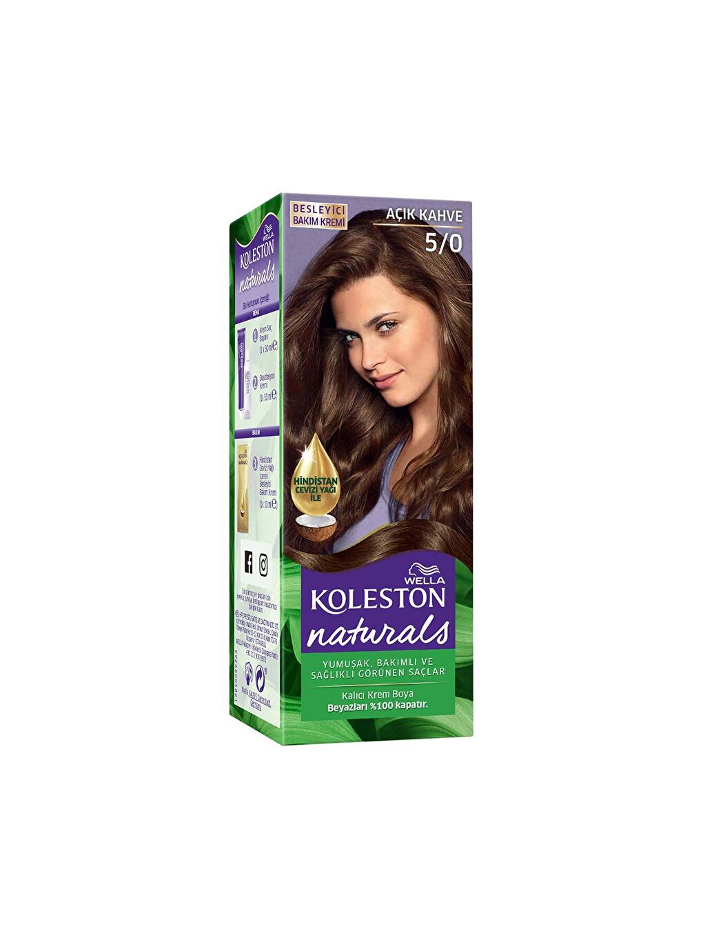 Wella Kahverengi Koleston Naturals Saç Boyası 5/0 Açık Kahve - 1