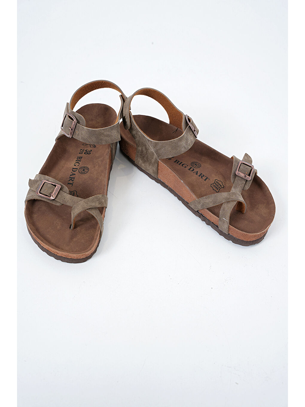 Bej Kadın Ortopedik Sandalet 010186 - Vizon-2