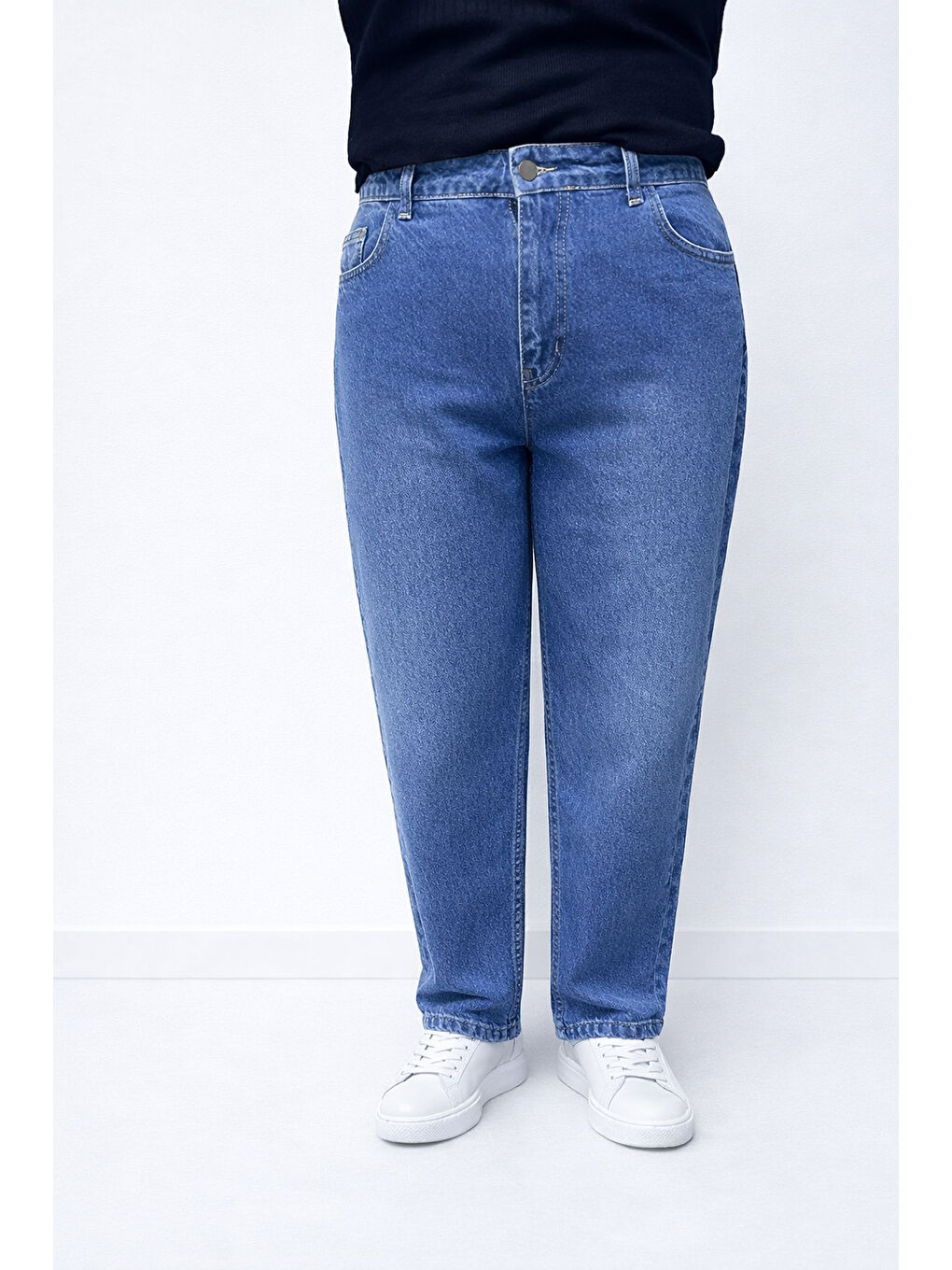 Büyük Beden Lacivert Boyfriend Jean