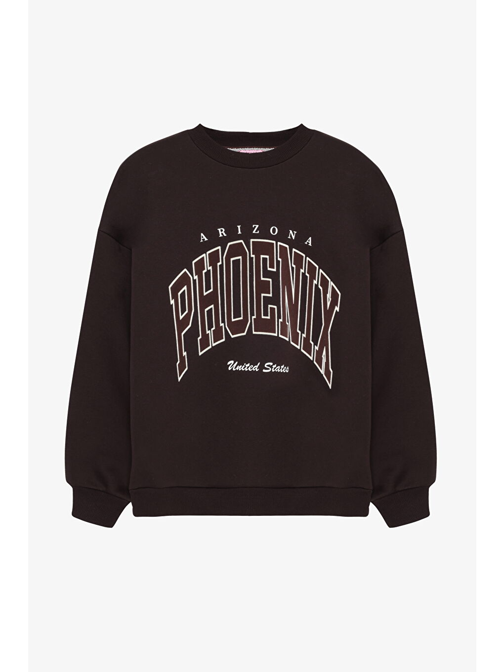 Arizona Baskılı Oversize Sweatshirt Kahverengi