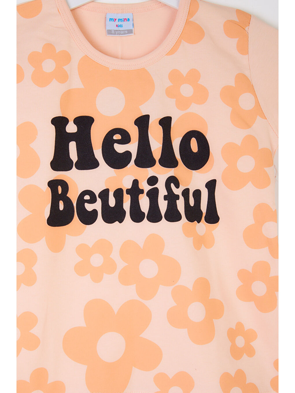 Pembe Kız Çocuk Somon Baskılı İkili Takım - 25107-1