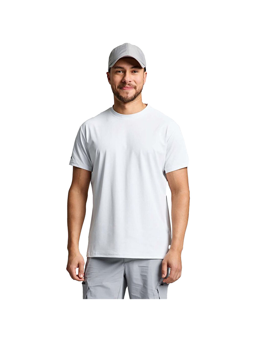 Tech Pique Erkek Beyaz Tişört-1
