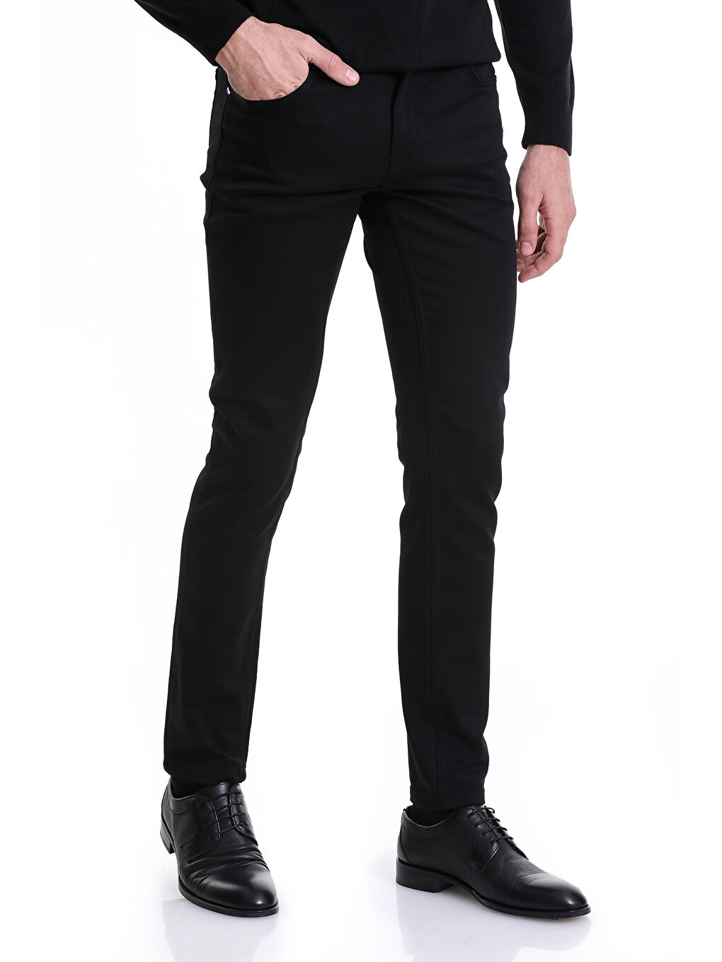 Hatemoğlu Siyah Slim Fit Düz Pamuklu 5 Cep Kanvas Pantolon - 3