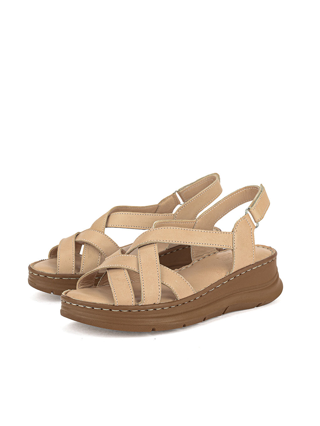 Bej Kadın Hakiki Deri Konfor Sandalet 1611051Z041 Nude-4