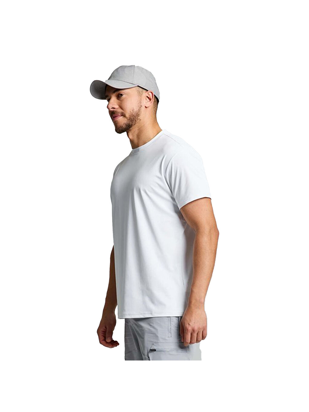 Tech Pique Erkek Beyaz Tişört-3