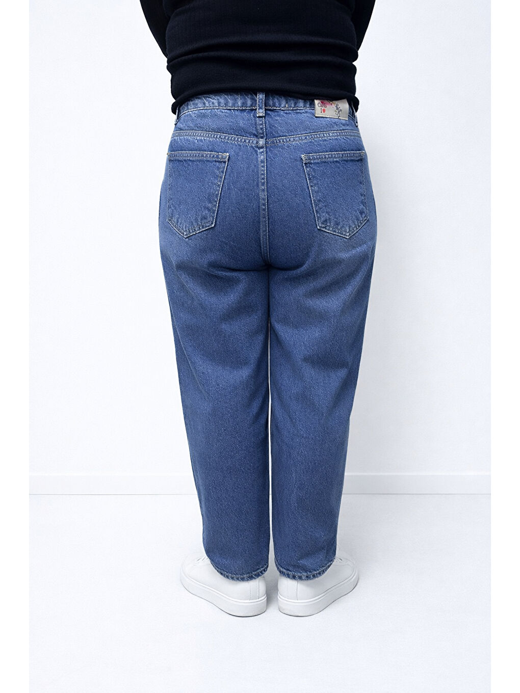 Büyük Beden Lacivert Boyfriend Jean-2