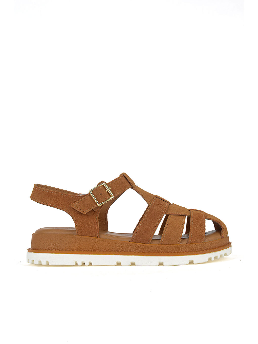 Kahverengi Kadın Hakiki Deri Sandalet 1611061ZM20 Taba