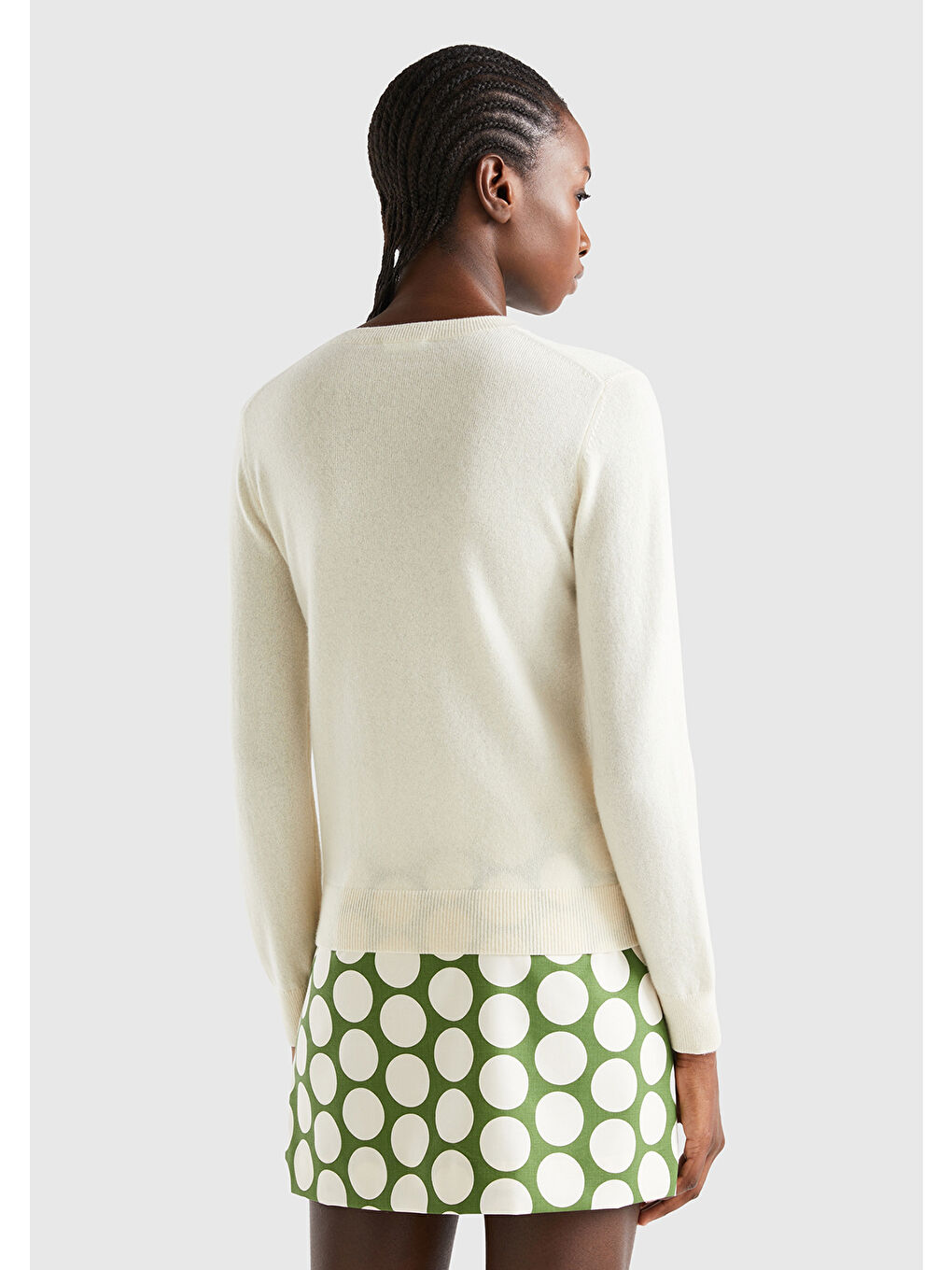 Kadın Beyaz %100 Kaşmir Kazak-2