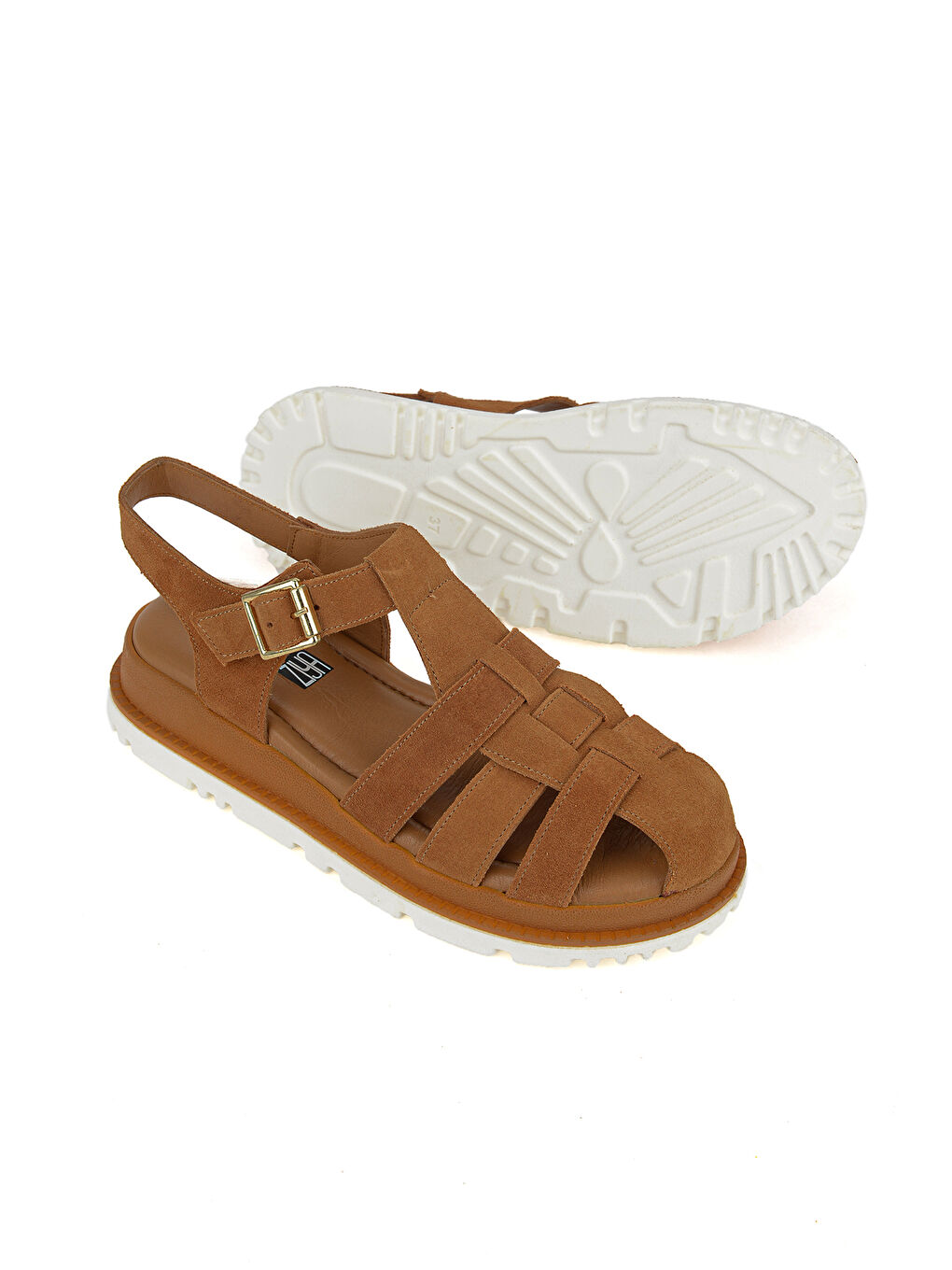 Kahverengi Kadın Hakiki Deri Sandalet 1611061ZM20 Taba-3