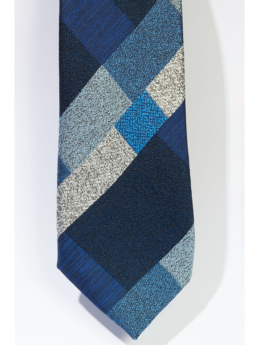 Erkek Lacivert-Mavi Desenli Kravat-1