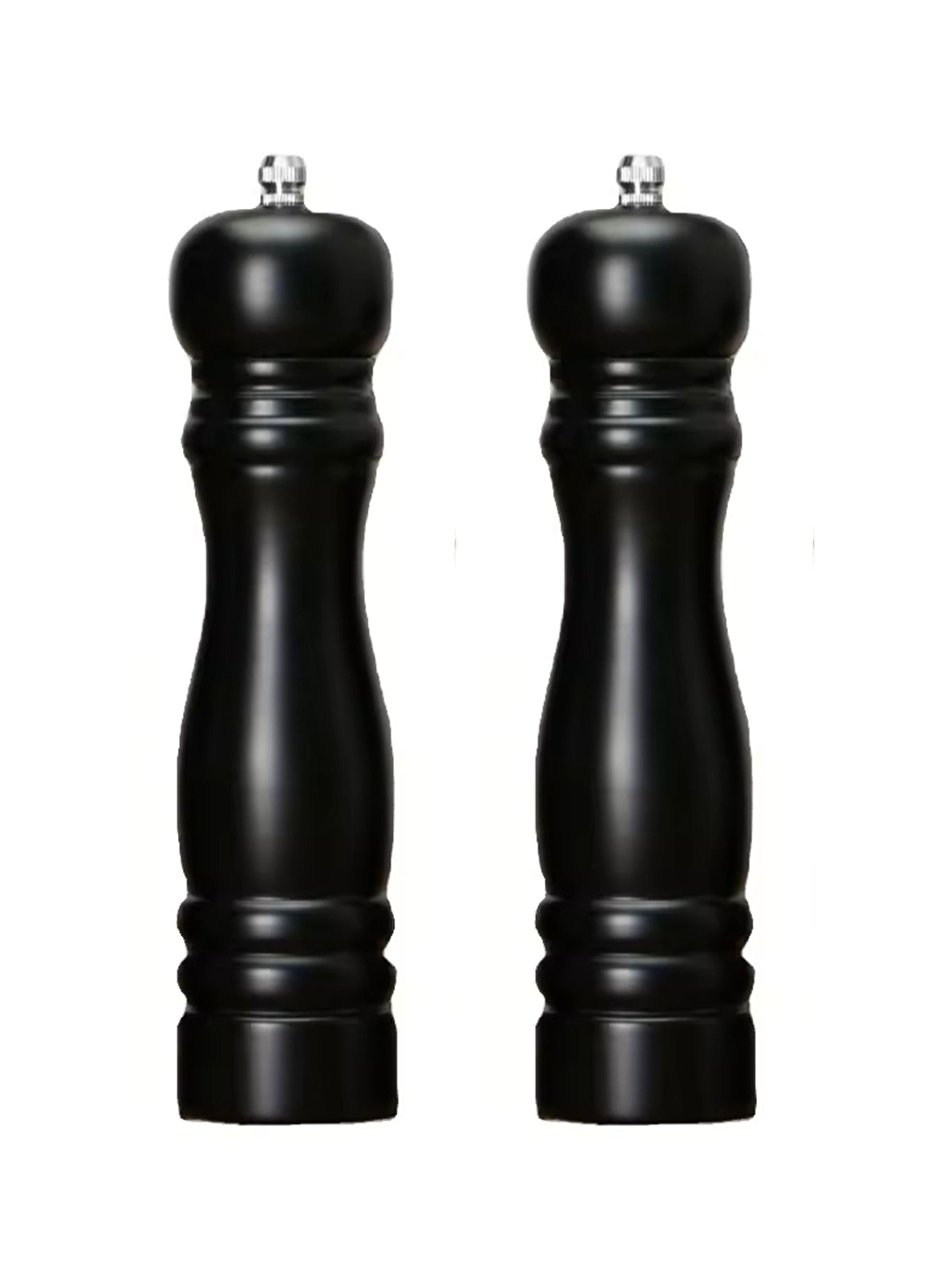 Siyah Ahşap Seramik Bıçaklı Baharat ve Tuz Değirmeni 20 cm 2 Adet