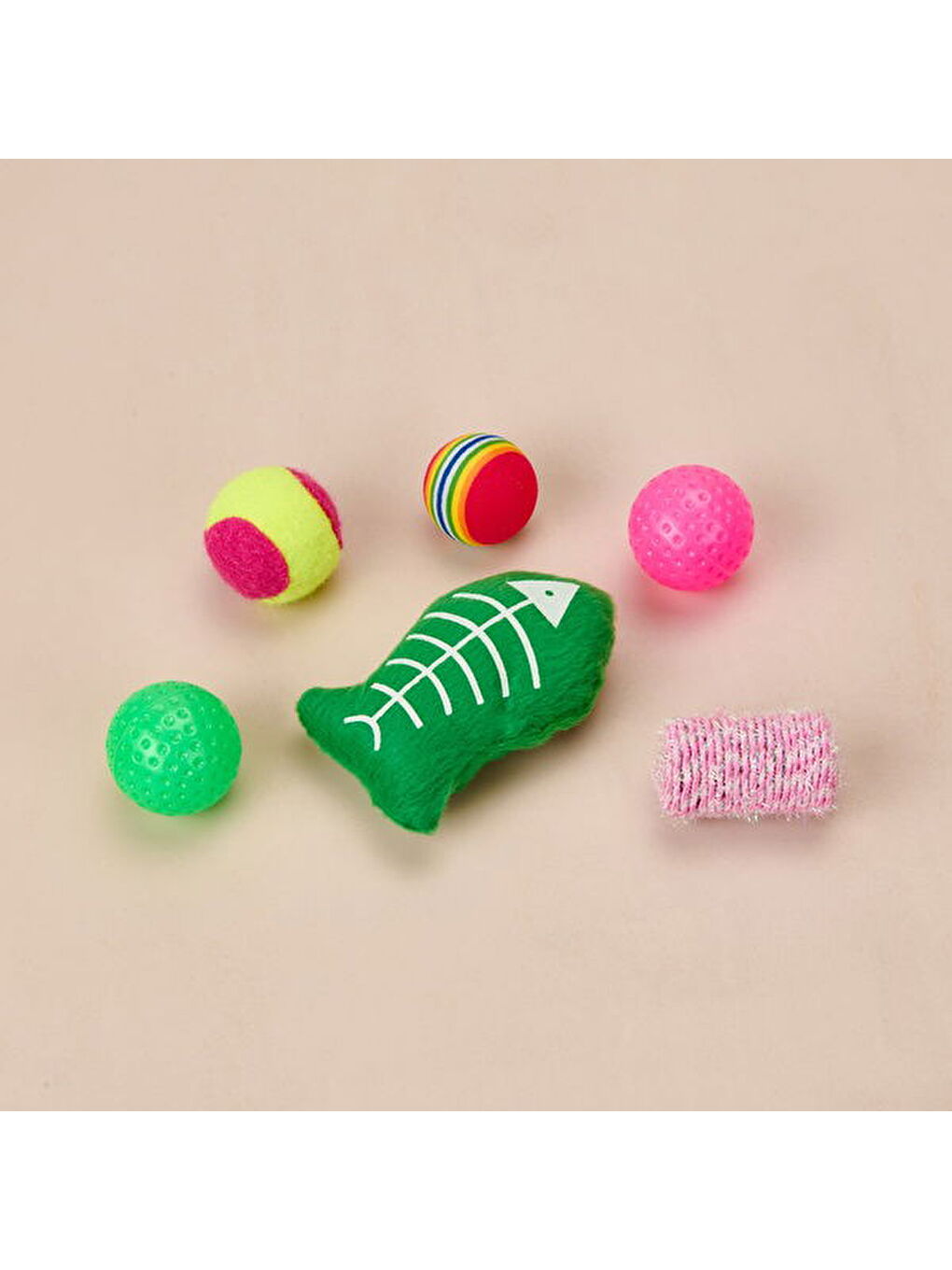 6'lı Kedi Oyuncağı - Renkli