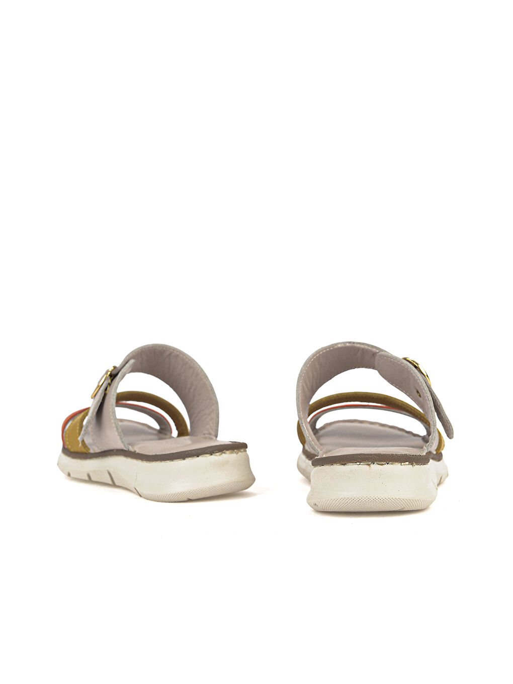 Gri Kadın Hakiki Deri Konfor Terlik 1611051Z7102 Silver-2