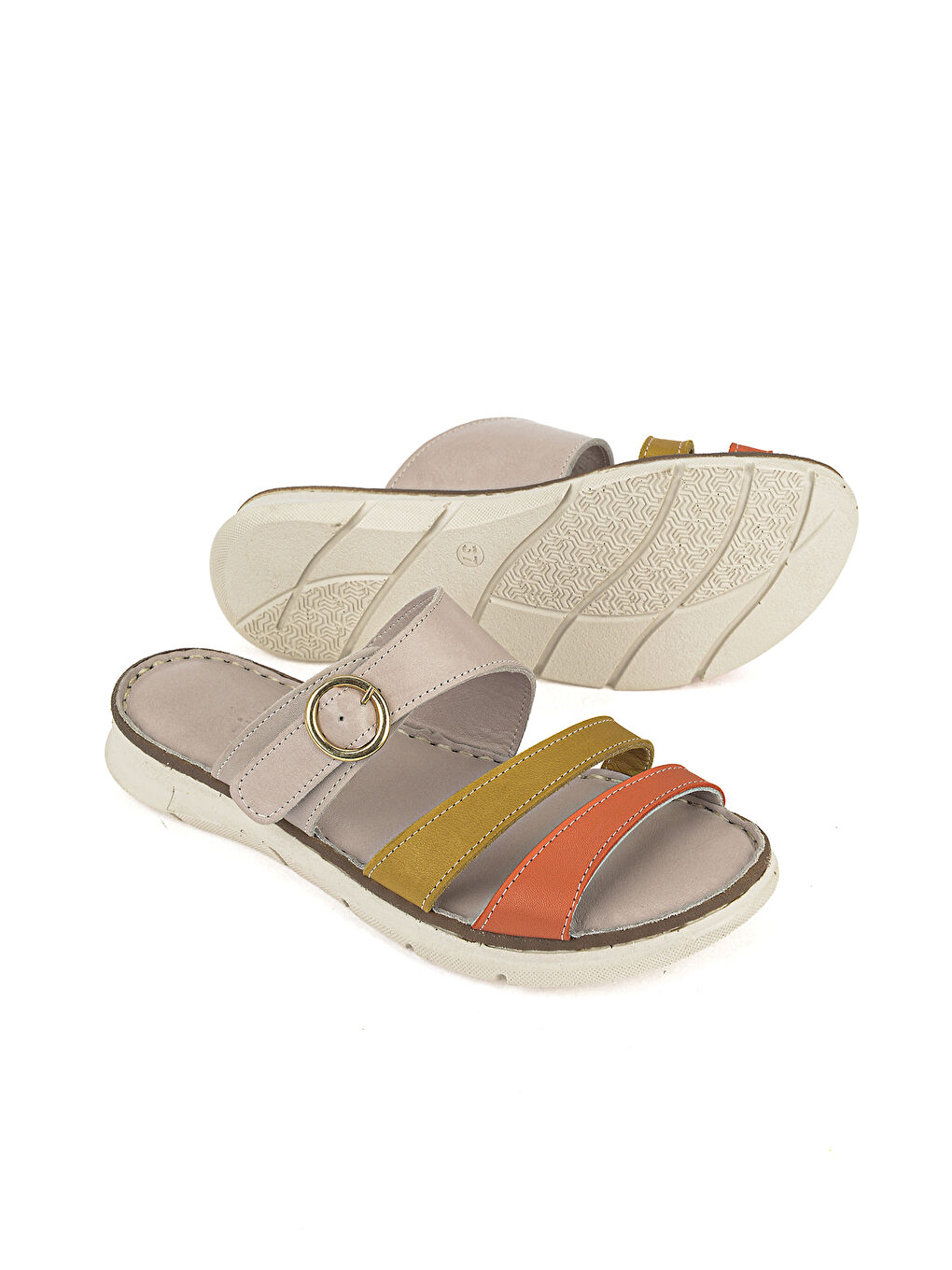 Gri Kadın Hakiki Deri Konfor Terlik 1611051Z7102 Silver-3