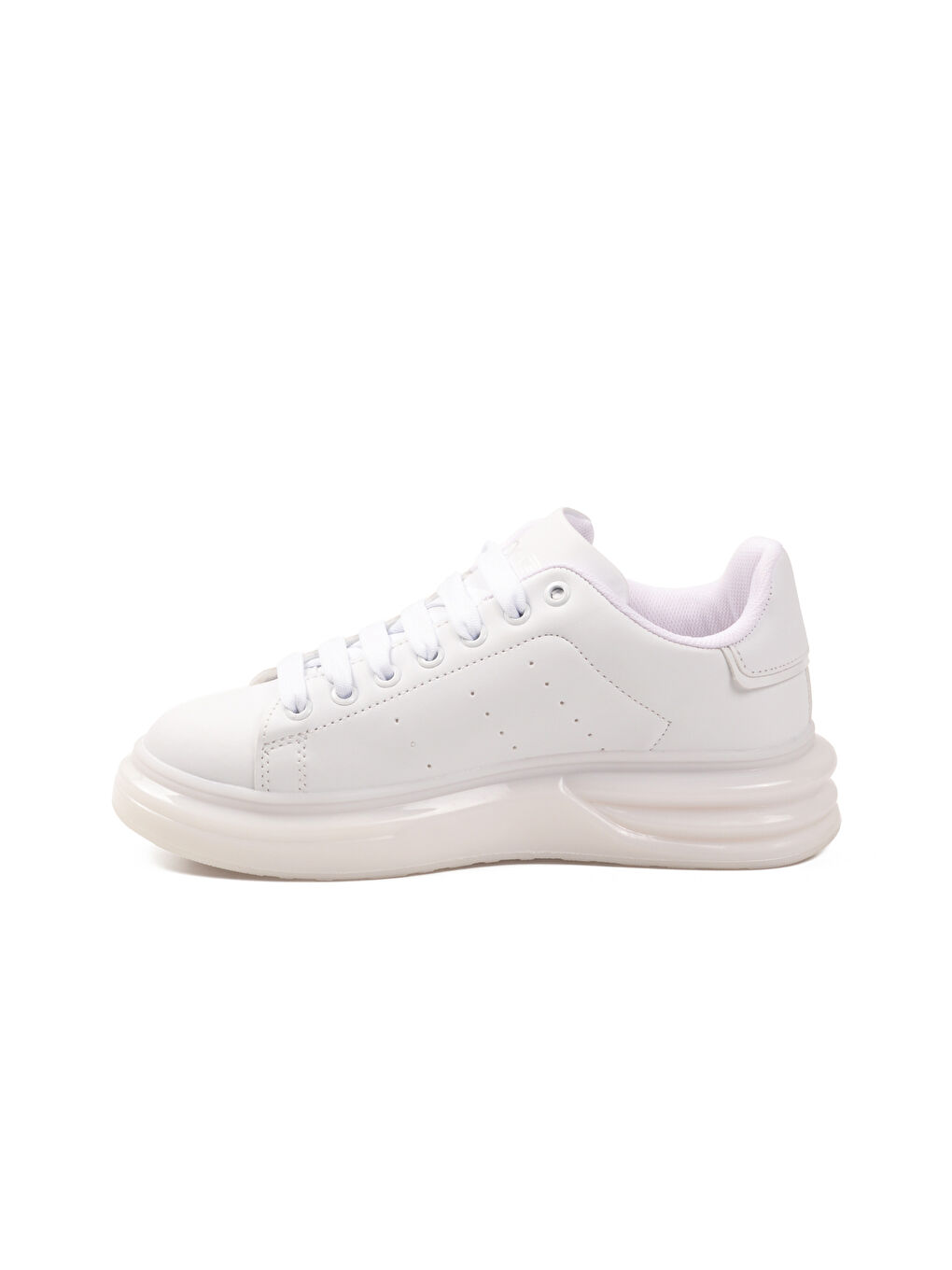 Beyaz Bağcıklı Cilt Hafifi Unisex Sneaker 628 G-3