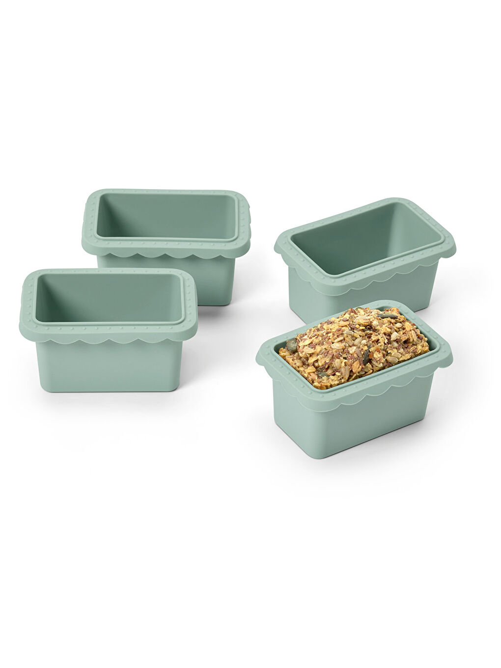 Yeşil Mini Silikon Fırın Kalıbı, 4 Adet-2