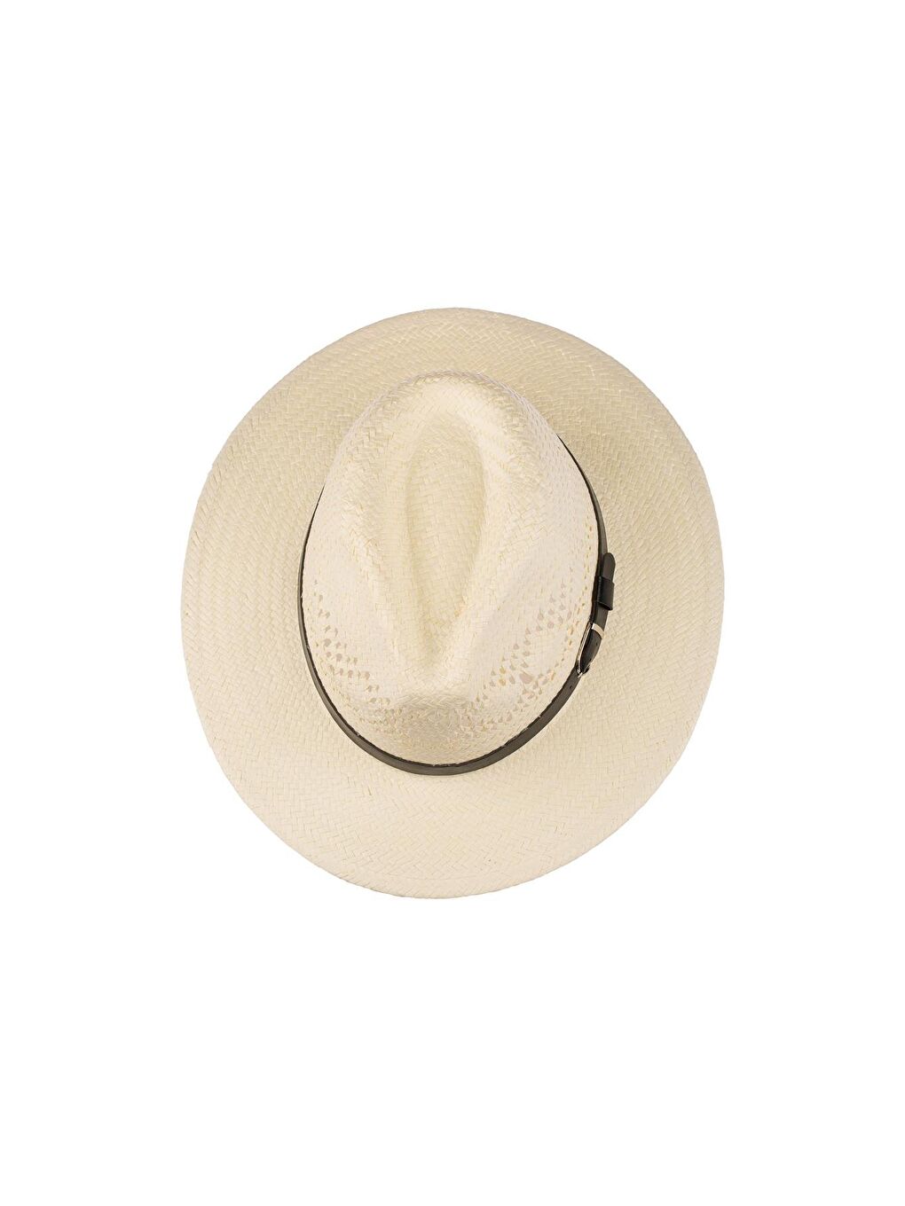 Ekru Erkek Kemer Detaylı Hasır Şapka Y25750-16 Krem-1