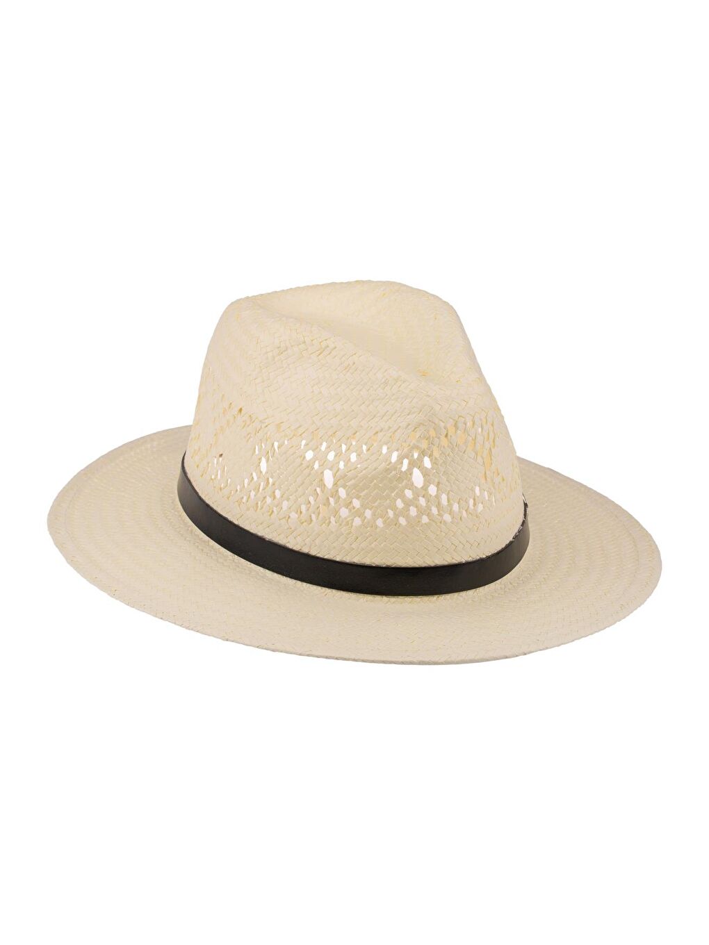 Ekru Erkek Kemer Detaylı Hasır Şapka Y25750-16 Krem-2