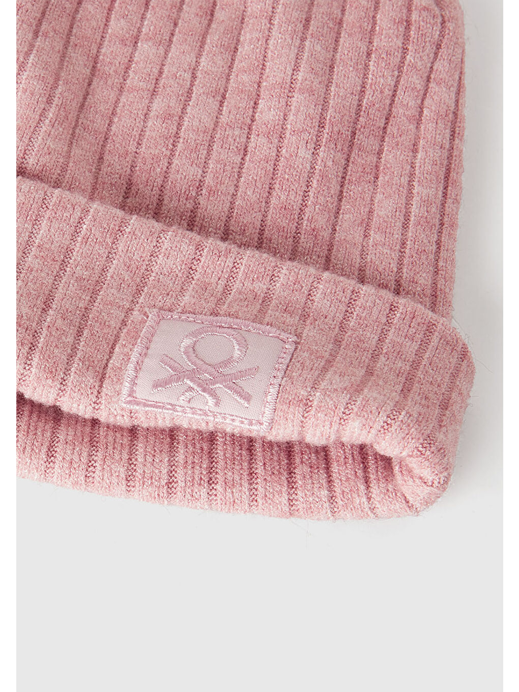 Kız Çocuk Pembe 3D İşlemeli Astarlı Nervürlü Bere-2