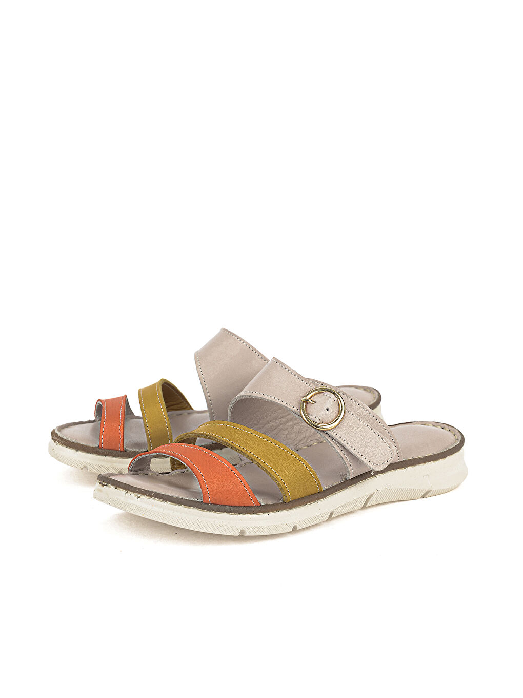 Gri Kadın Hakiki Deri Konfor Terlik 1611051Z7102 Silver-4