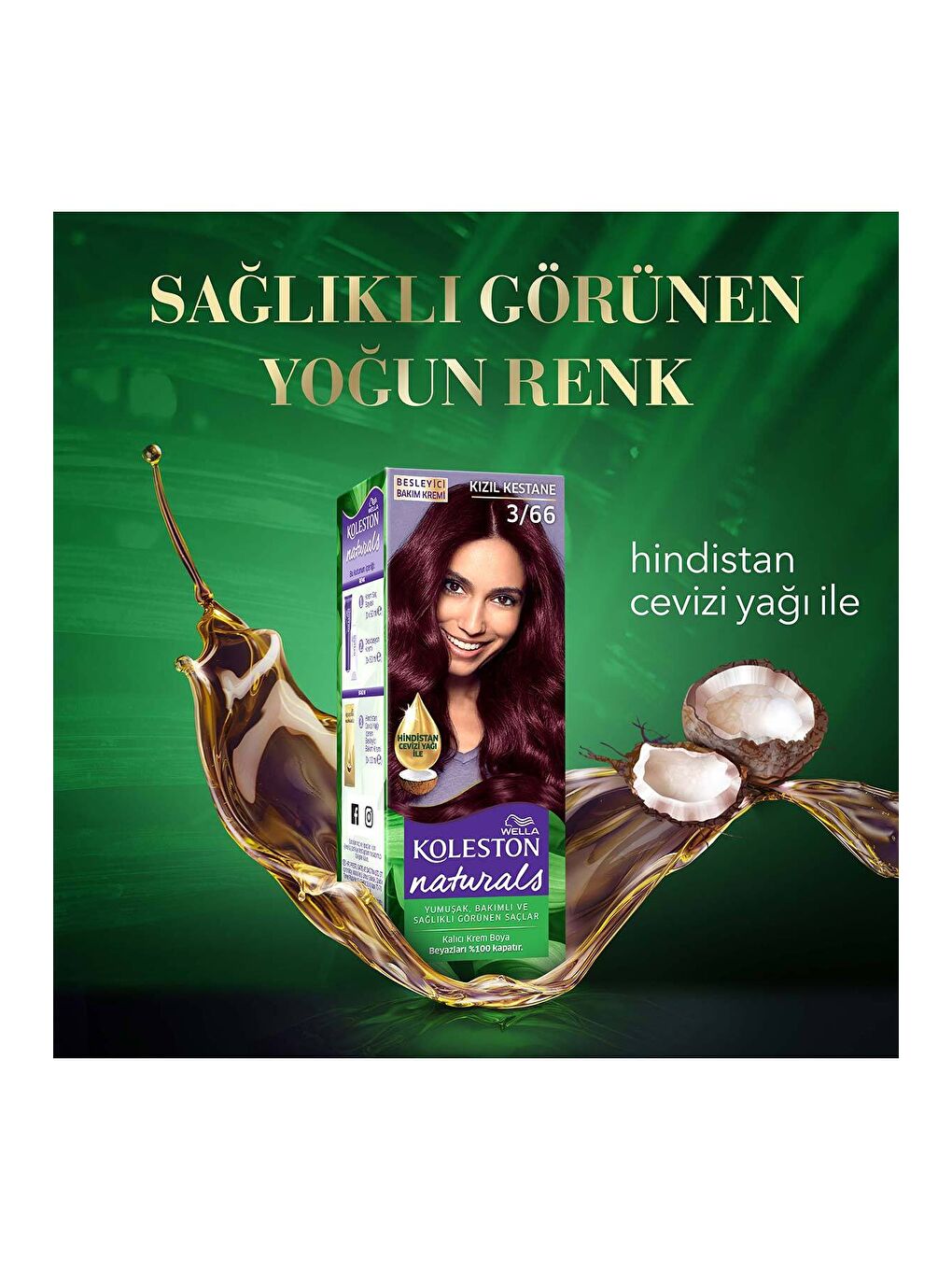 Wella Kızıl Kahve Koleston Naturals Saç Boyası 3/66 Kızıl Kestane - 5