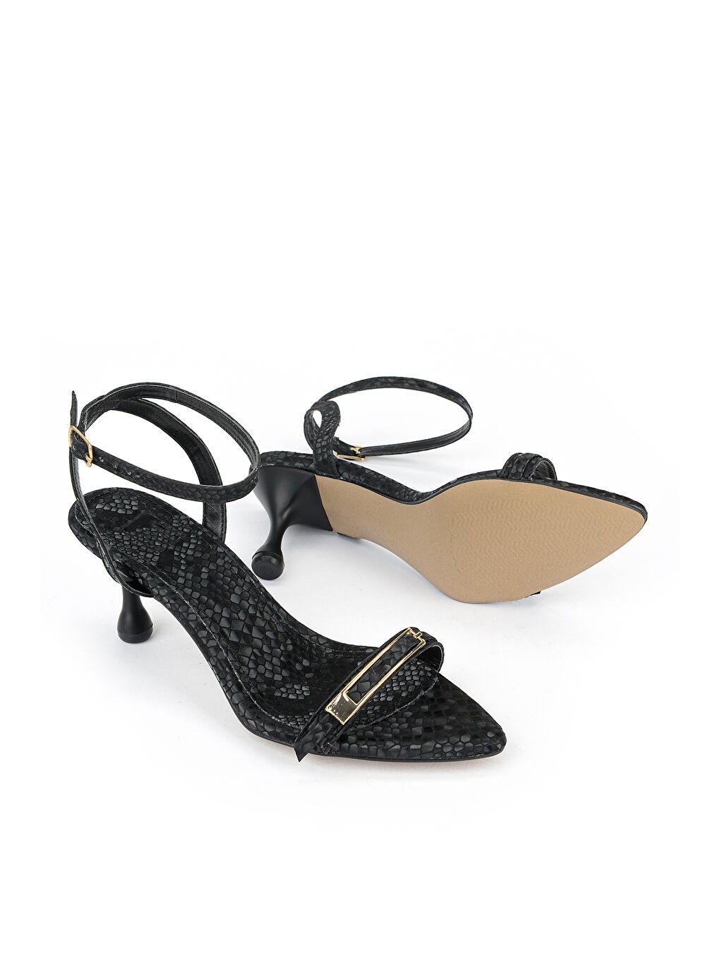 Kadın Topuklu Ayakkabı 161996Z607 Siyah-3